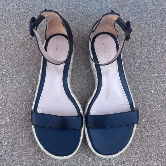 $725~GIANVITO ROSSI~Black Portofino 25 Jute Platform Espadrille Sandals~6/6.5/36 - Picture 5 of 15